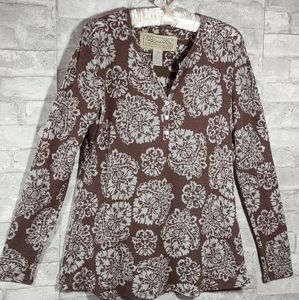 Aventurq Waffle Knit Floral Print Top